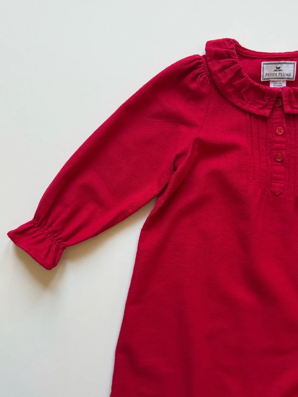Petite Plume Girl's Flannel Victoria Nightgown in Red - Size 4